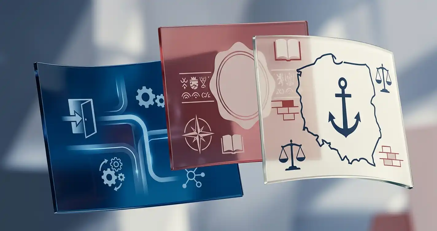Ilustracja pokazująca różnicę między dostępnością kasyna, zagraniczną licencją i polskim systemem regulacyjnym