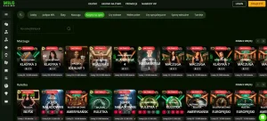Sekcja kasyna na żywo w interfejsie Wild Casino
